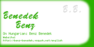 benedek benz business card